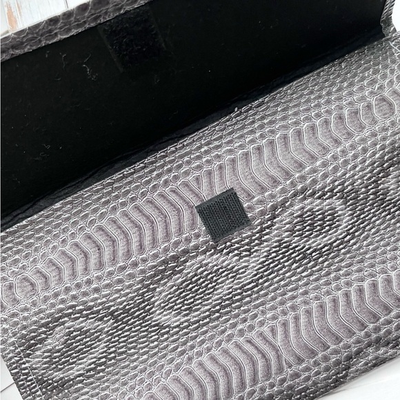 Metallic Snake-Embossed Foldover Clutch - Picture 2 of 2